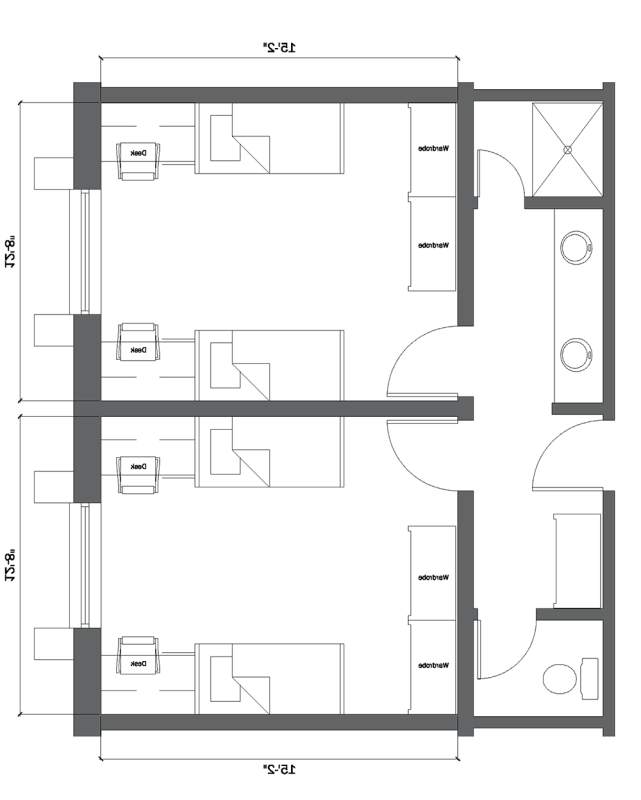 希尔赛德大厅套房的建筑平面图.